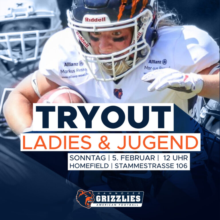 Tryout für Ladies und Jugend Am 05.02.2023 um 12 Uhr am Homefield in der Stammestr. 106